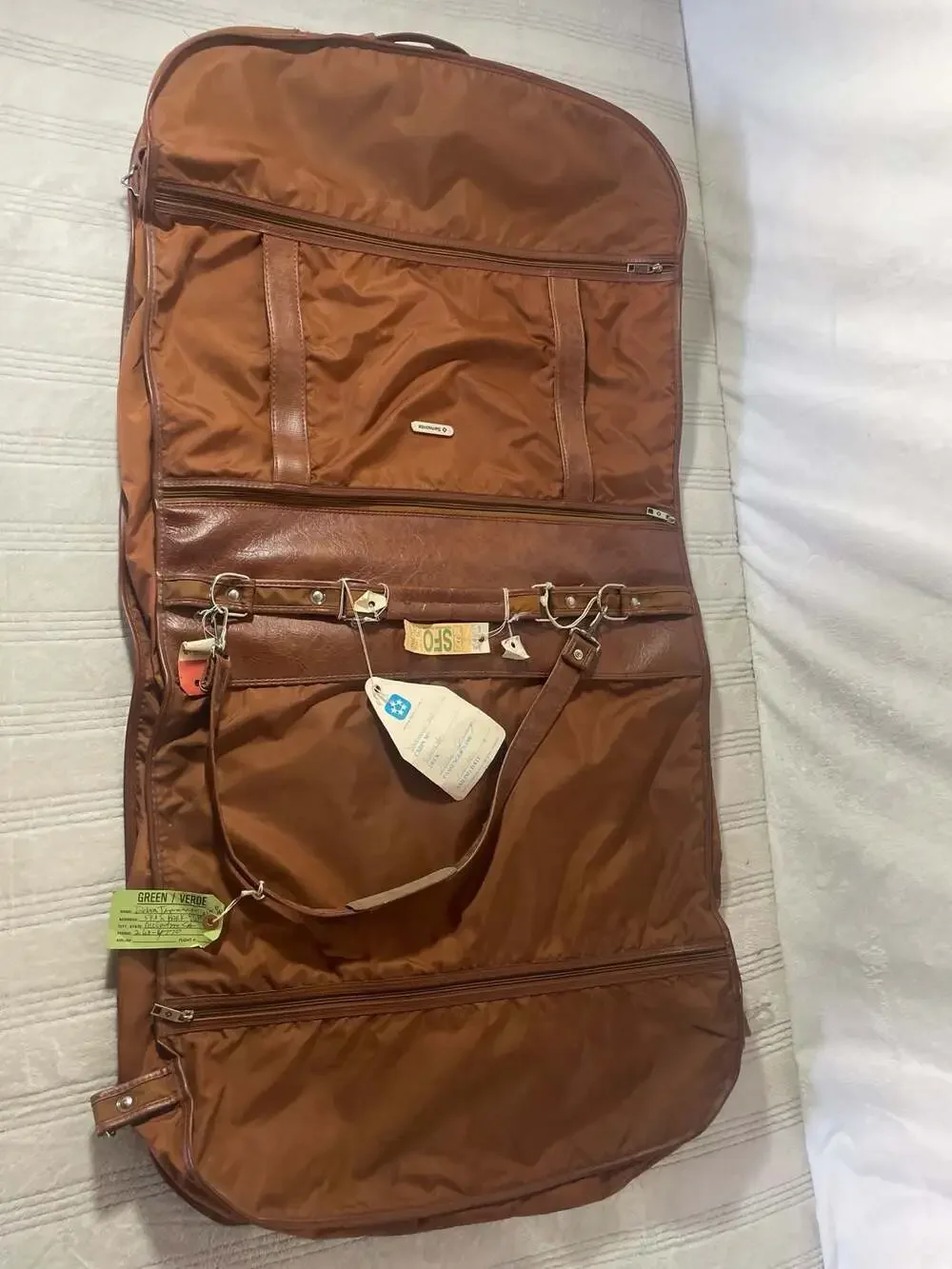 Vintage Samsonite Silhouette Series Brown Garment Bag Travel Suitcase